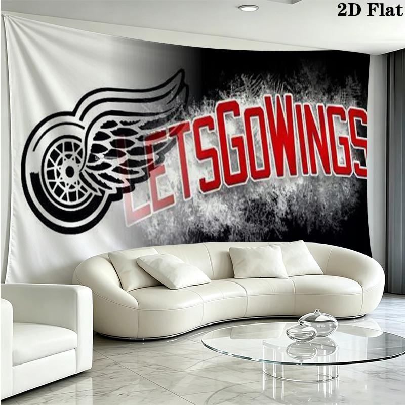 Detroit Red Wings Wall Tapestry Aesthetic Wall Hanging Printed Fabric Blanket Decorative Tapestries for Bedroom Living Room Home Decor
