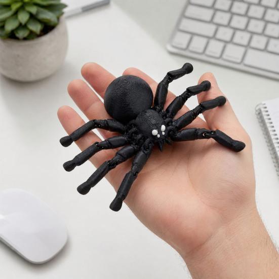3D-печатная шарнирная фигурка паука, гибкий сустав, черная статуэтка паука, коллекционный готический орнамент для Хэллоуина, домашний декор