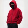 Full-Zip Hoodie with Integrated Face Cover Unisex - Oversized Fit, Kangaroo Pocket, Soft Fabric for Daily Casual & Urban Fashion Outfits