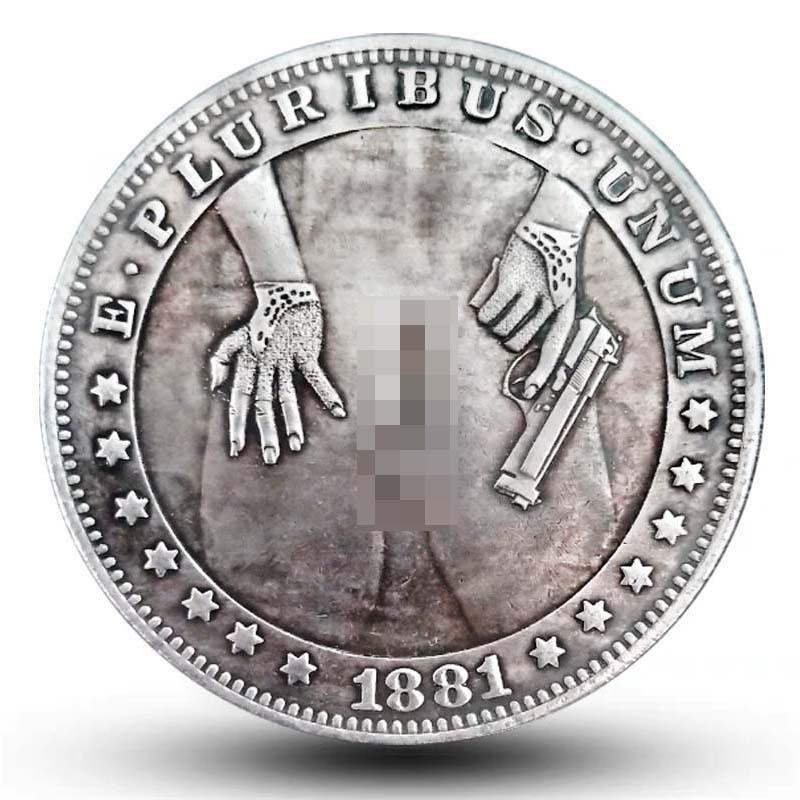 Металлическое украшение памятной монеты американского серебряного доллара
