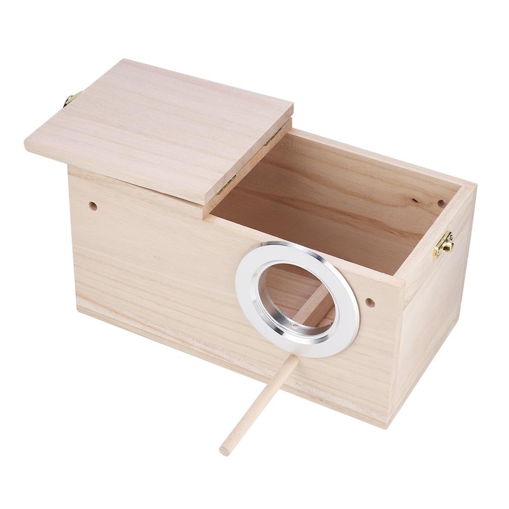 Pet Bird Breeding Box with Stand Wooden Bird Nest House Cage Accessories for Parrot Bird Breeding House