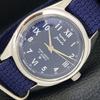 USED MENS HMT JANATA HAND-WINDING INDIAN BLUE COLOR DIAL WATCH A432764-2 R113-a432764