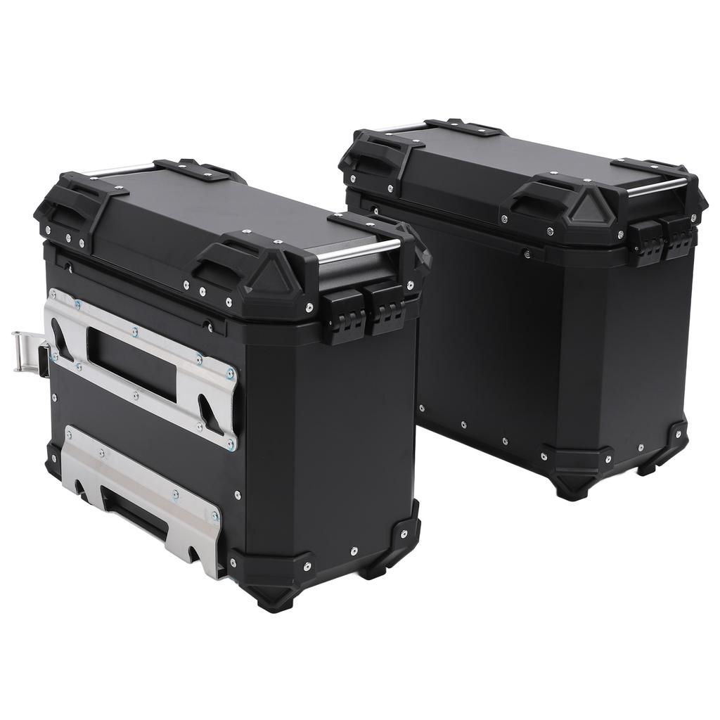 35L Motorcycle Side Case Aluminium Alloy Motorbike Hard Side Saddlebag Box with Lock Mounting Bracket for Riding Gear Helmet