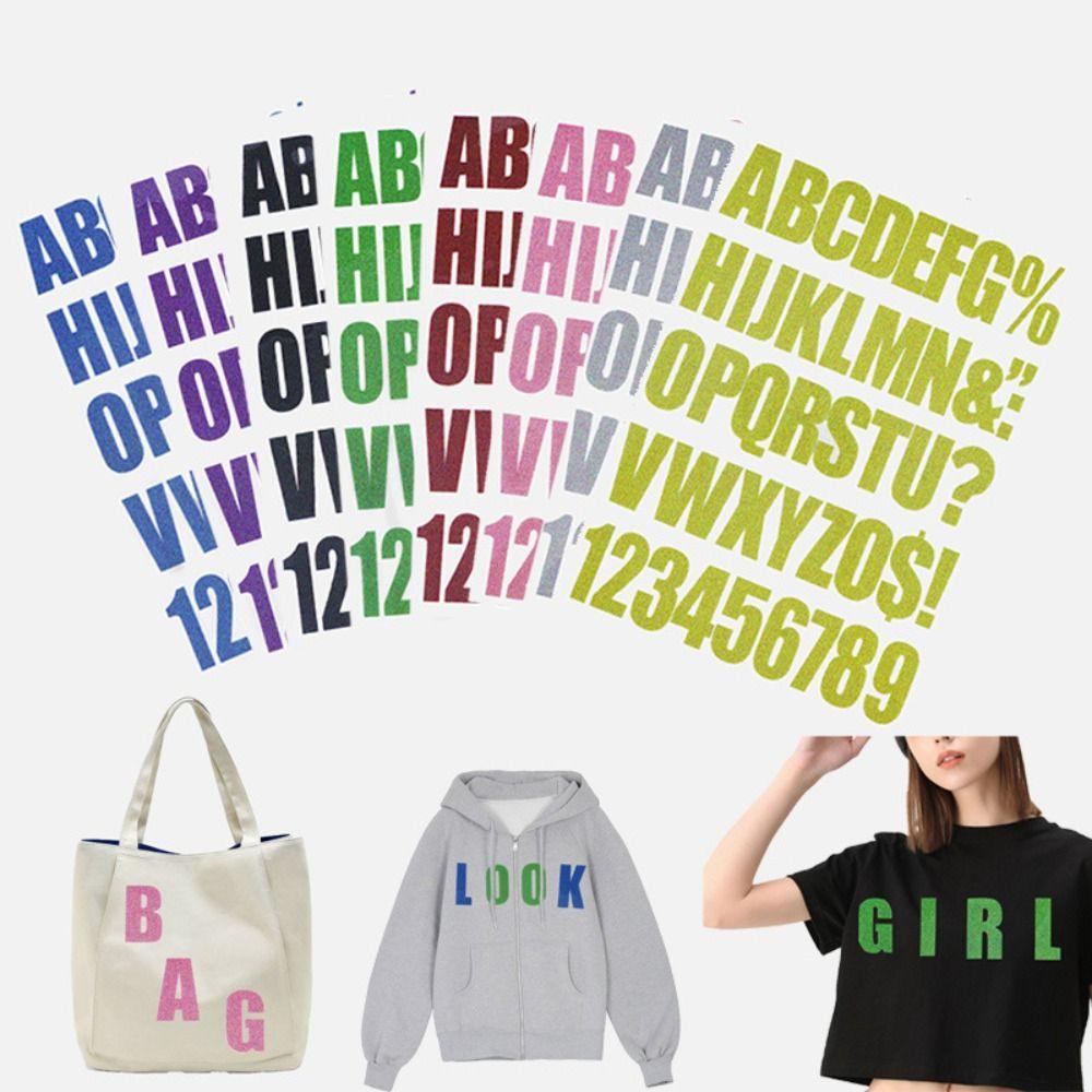 Цветные буквы и цифры, наклейки для одежды, украшение «сделай сам», футболка, сумка, шляпа, джинсовая куртка, украшение