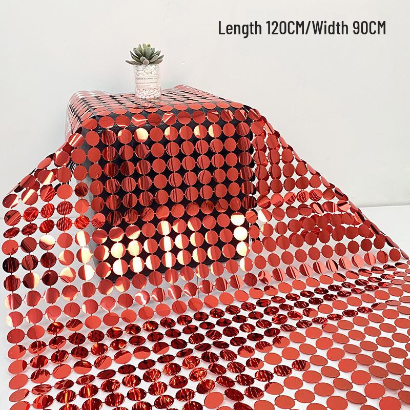 Сияющая Сверкающая Круглая Зеркальная Стена из Пайеток для Свадебного и Вечериночного Декора