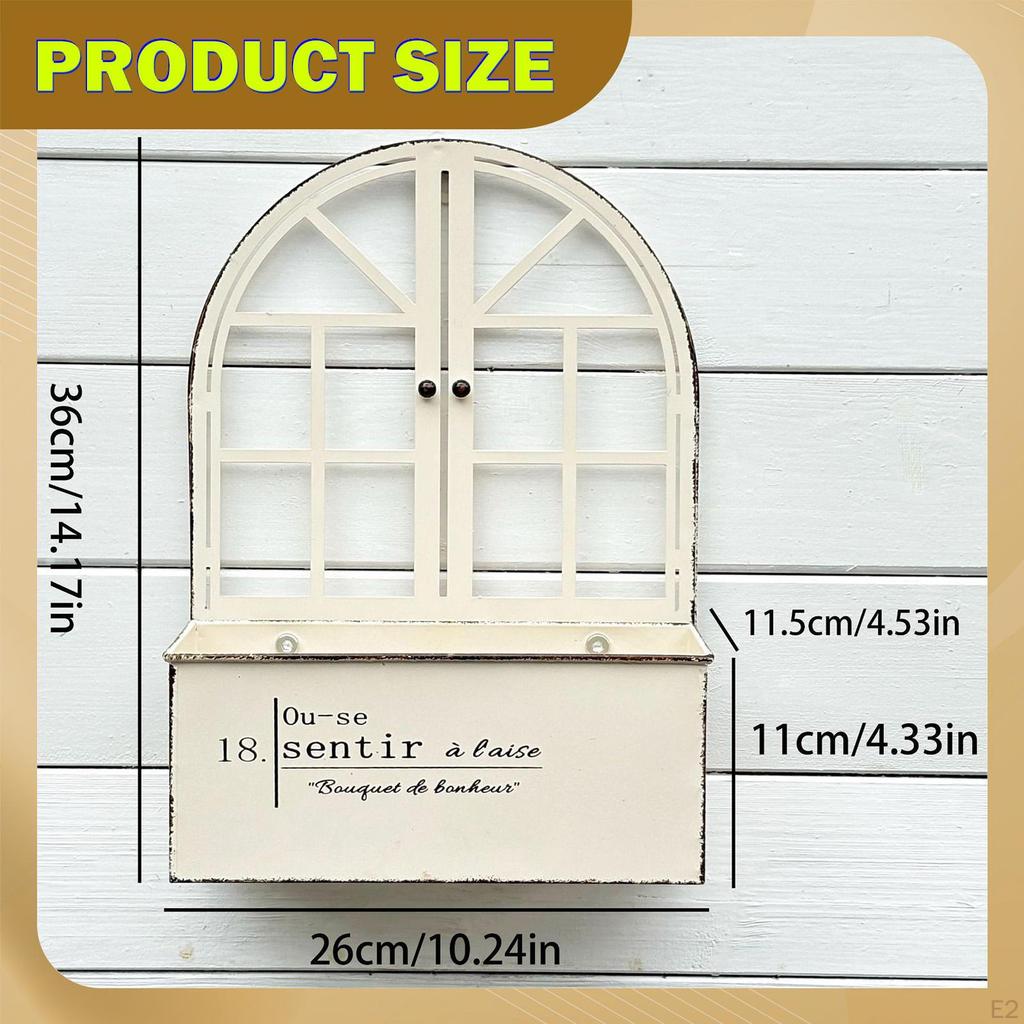 Wall Mount Planter Garden Decor Rustic Practical Metal Ornament Sturdy Plant Pot Hanging Flower