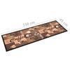 Kitchen Floor Mat Washable Coffee Brown 45 x 150 cm