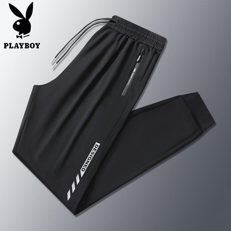 PLAYBOY Мужские свободные повседневные брюки из ледяного шелка