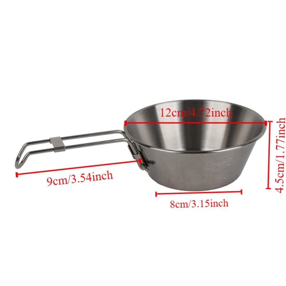 Stainless Steel Folding Bowl Lightweight Portable Bowl Durable Foldable Bowl  BBQ