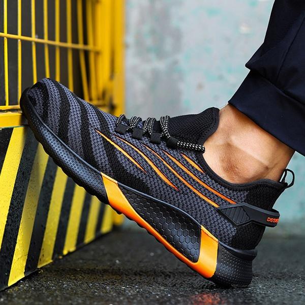 Fashion Breathable Safety Shoes Anti-smashing Anti-puncture Lightweight Safety Work Shoes for Men Women Plus Size 35-50