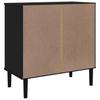 SENJA Drawer Chest Rattan Look Black 80 x 40 x 80 cm Pine Wood