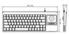 Perixx PERIBOARD-514 Keyboard with Trackball, Wired, 19-inch Rack Compatible, English Layout (Includes Two USB Hubs)