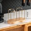 Disposable Cup Storage Holder Rack Shelf Water Tea Cups Wood Dispenser with Longer Stick Mug Display Stand Organizer Supplies