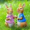 Пасхальный кролик скульптуры обнимающие морковь/фигурки яиц настольные декоративные милые фигурки кроликов креативные фигурки кроликов для домашнего декора