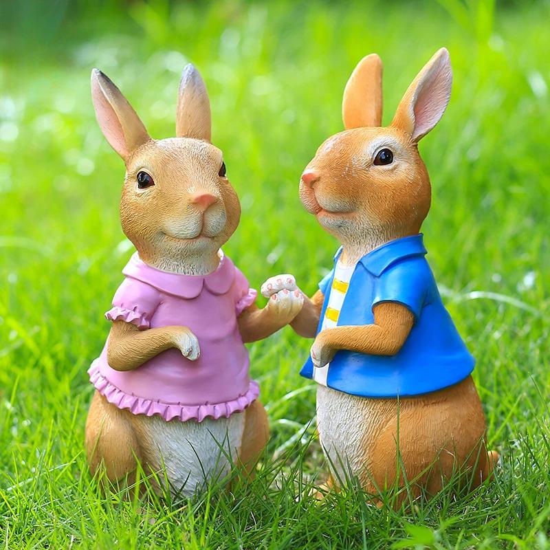 Пасхальный кролик скульптуры обнимающие морковь/фигурки яиц настольные декоративные милые фигурки кроликов креативные фигурки кроликов для домашнего декора