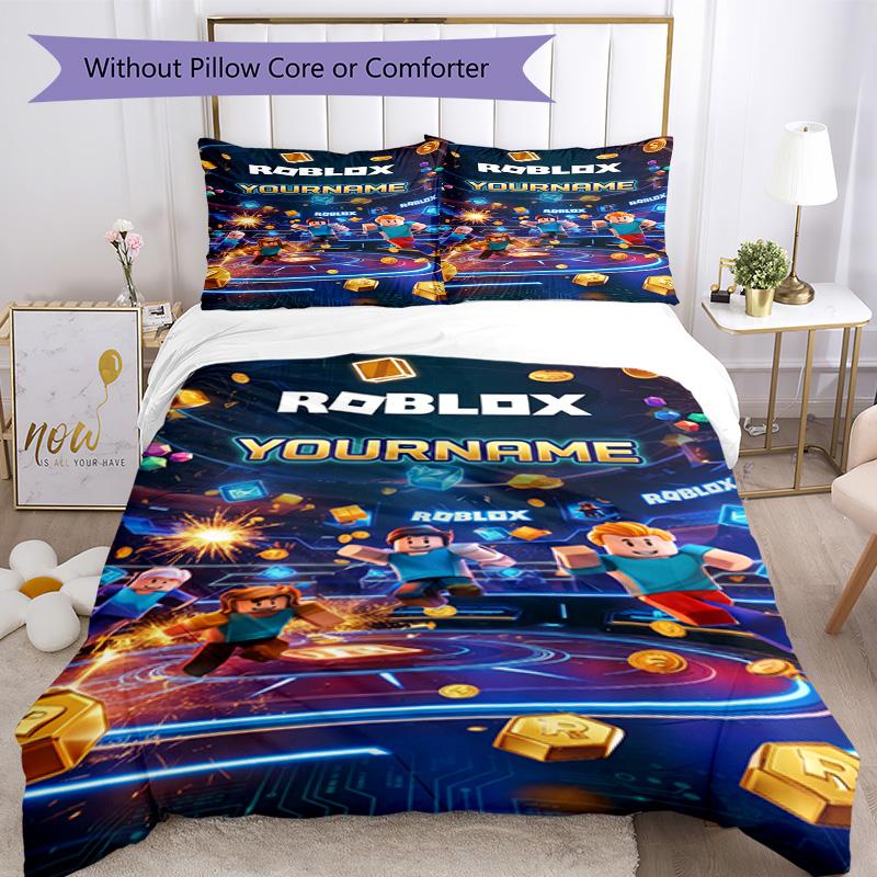 Roblox 469 Customize your name Bedding Set Breathable Duvet Cover with Pillowcases Home Decoration Birthday Gift