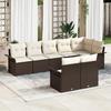 8-Piece Garden Sofa Set with Brown Poly Rattan Cushions, 2-Seater Garden Sofa with Storage & Cushions 3354077