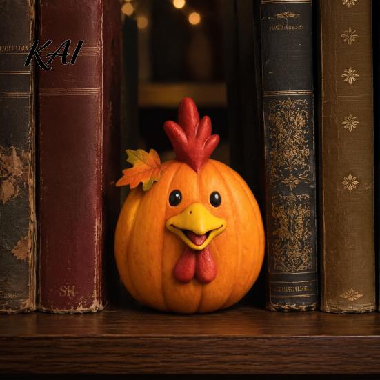 Versatile Autumn Party Supplies Artificial Pumpkin Decor, Cute Animals Decorative Pumpkins, Thanksgiving Resin Pumpkins Small Healing Style