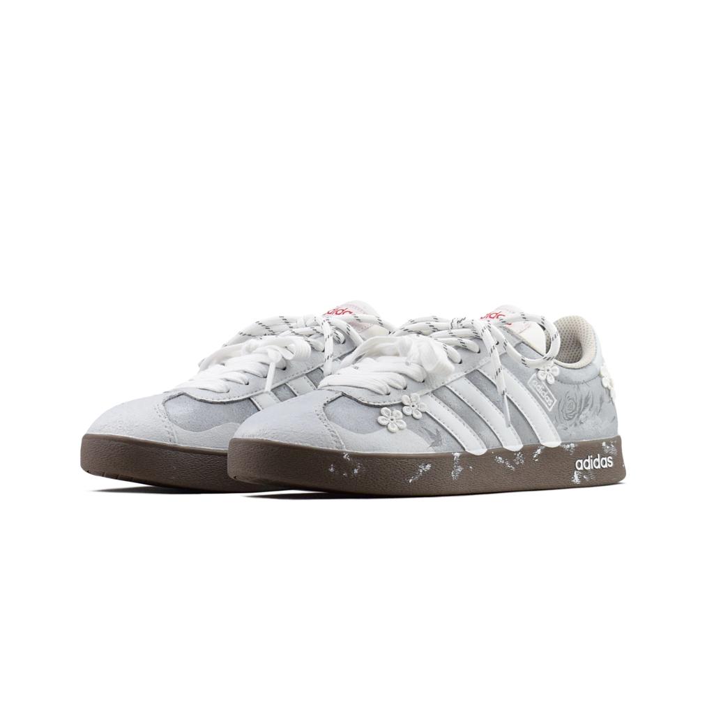 Adidas VL COURT 2.0 Cushioning, Wear Resistant Low top Skateboard Shoes Unisex Gray White HQ1802(Team462-)