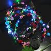 1/2Pcs Colorful LED Rose Flower Crown Adjustable Wedding Bride Floral Hair Wreath Headband Garland Headpiece Hair Accessories Party Photo Props