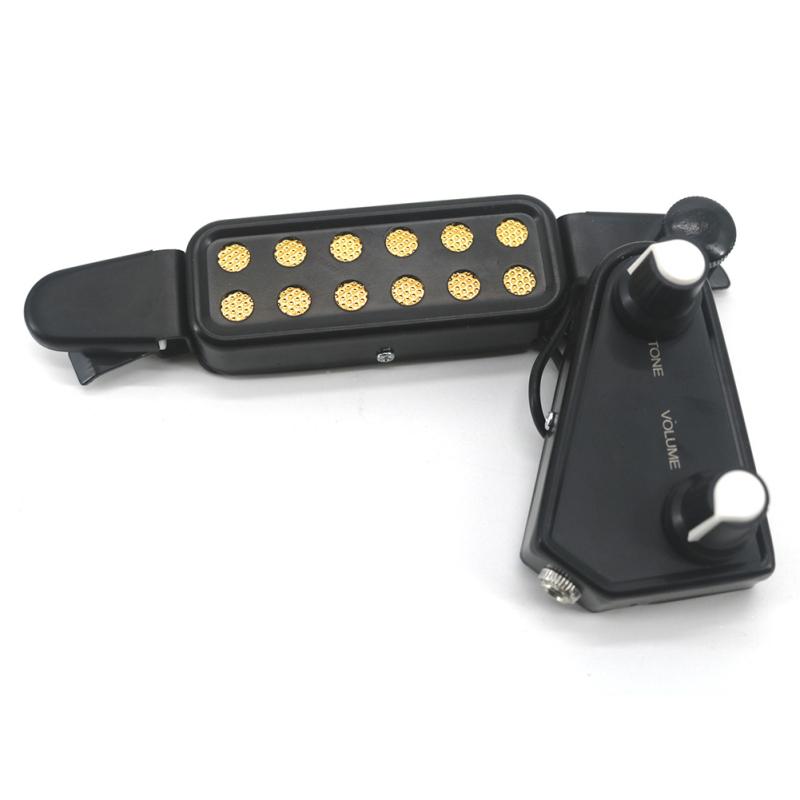 12 Sound Hole Pickup Acoustic Electric Transducer With Volume Tone Tuner Kit 3M Length Audio Cable