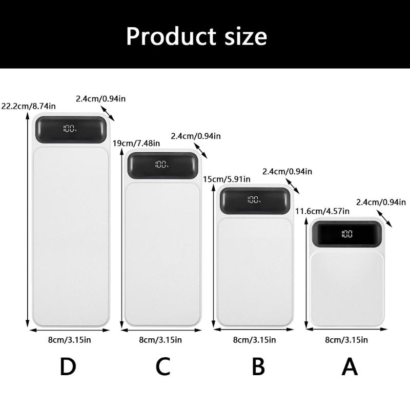 Держатель для батарей 18650 на 4/6/8/10 слотов, не требует сварки, порт для быстрой зарядки для DIY мобильного PowerBank, пластиковый корпус