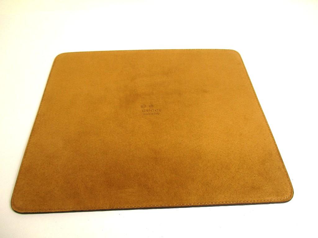 Оригинальный коврик для мыши GUCCI Guccissima из бежевой кожи #a844  Восстановленный