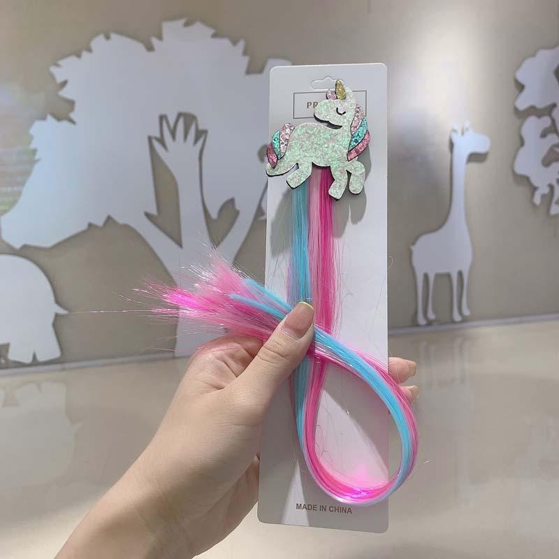 1 пара милых заколок для девочек, детская заколка для волос, заколка для волос с единорогом, мультяшная веревка для волос, аксессуары, детский парик, веревка для волос, головной убор