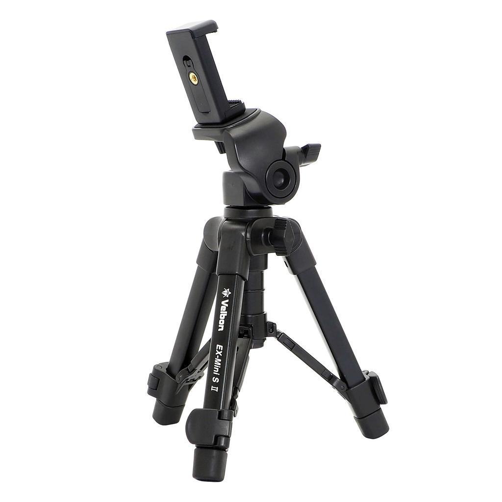 Velbon Tabletop Tripod Smartphone Tripod II AZ 2 Tier Lever Lock Total Height Minimum Height Leg Diameter 17mm Small Head Aluminum Legs Smartphone