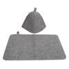 Sauna Felt Set Absorbent Bath Felt Hat Sauna Pad Poratble Bathroom Hair Cover for Man Woman