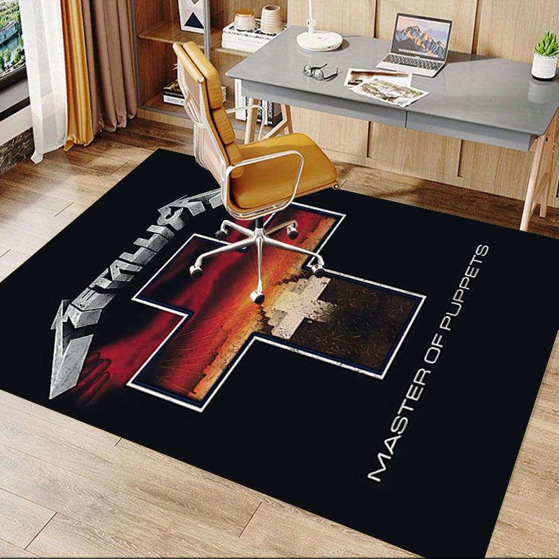 1pc Metallica Master of Puppets Home Office, Durable Polyester Floor Mat with Easy, Office Decor, Urban Style, Nonslip Backing