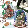 4 Style The Ninth Bullet Series Sticker Scene 2.5D Landscape Miniature Sticker Decompression Collage Landscape DIY Decoration