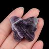 1Pc Reiki Healing Crystal Carved Butterfly Ornament Decoration,Natural Stone Gemstone Energy Generator for Home Decor Jewelry Gifts 32-35x26-30 Mm