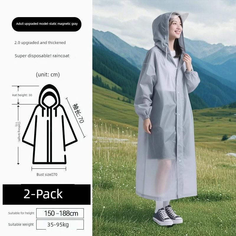 High-Quality Disposable Raincoat for Women with Enlarged Brim, Adult Size, Storm-Proof, Windproof, Thickened, Portable, 2026 New Model