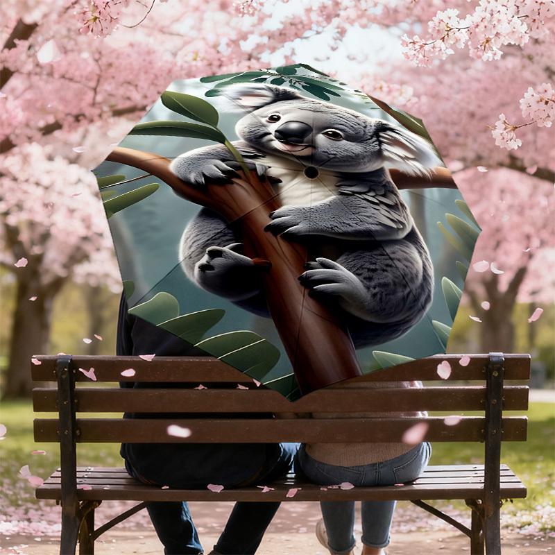 1PC Koala Umbrella-8-Rib Reinforced, Automatic Open, Lightweight & Durable, Fashion Accessory for Outdoor, J0331