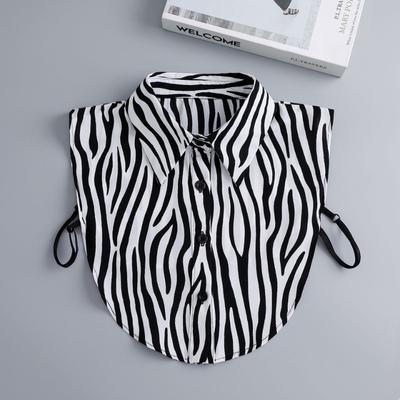 Women's Autumn and Winter Pointed Fake Collar Zebra Pattern Shirt Detachable Collar Half-shirt Spring False Collars Tie