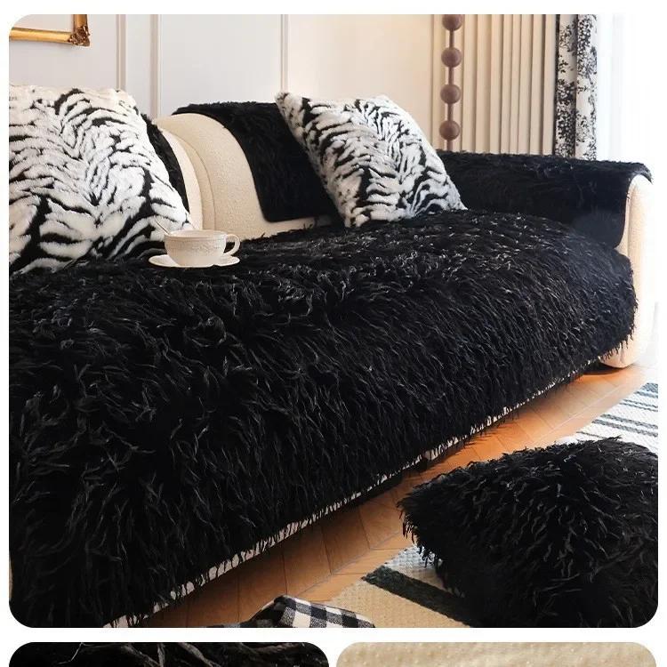 Plush Comfortable Cover Living Room Warm Winter Sofa Towel Universal Non-slip Mat Sofa Blanket Couch Cushion Thicken Velvet Sofa