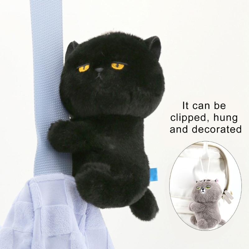 Adorable Kitty Clip Holder Multifunctional Fabric Cats Clip Pendant Keychain for Holding Small Objects in Place
