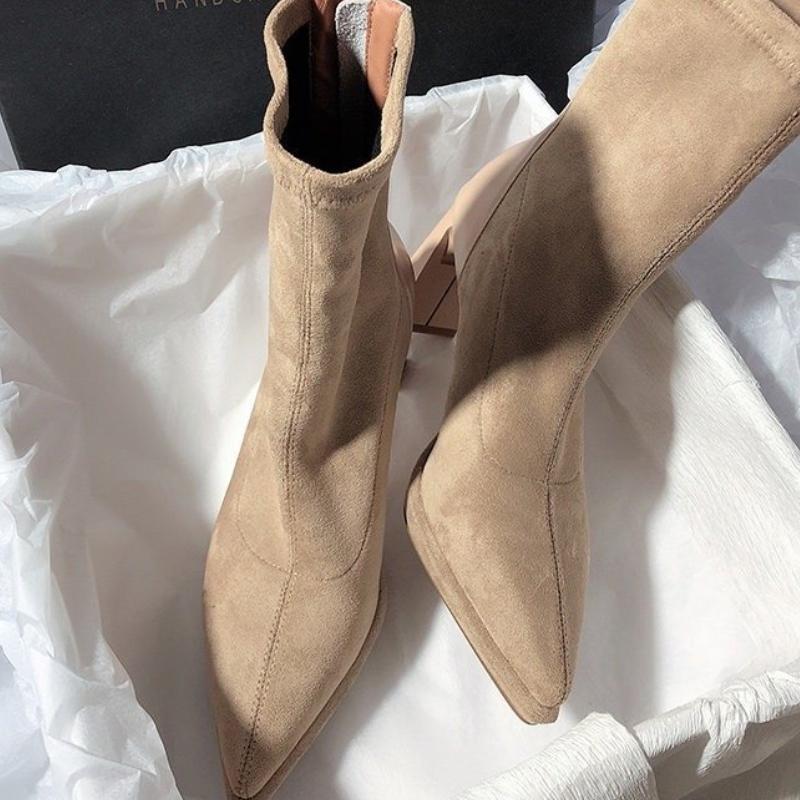 Высококачественные женские ботинки, горячо продаваемые, удобные и теплые, женские ботильоны, сексуальная обувь с острым носком для женщин