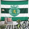 Green white stripes lion logo design tapestry Patterned tapestry for bedroom and living room home decor sofas