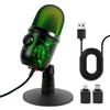 USB Condenser Microphone for Game Streaming, Recording, and Meetings with One-Touch Mute and Noise Cancellation, Real-Time Ear Feedback, RGB Light,