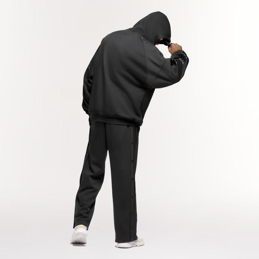 adidas Оригиналы X Ivy Park FW23 Унисекс Вязаные спортивные брюки с боковыми кнопками-заклепками Три полоски Черный IK9633