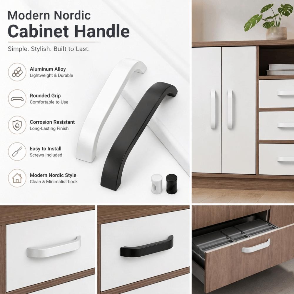 Nordic Style Cabinet Handles Minimalist Drawer Handles Luxury Furniture Handles  Wardrobe Doors