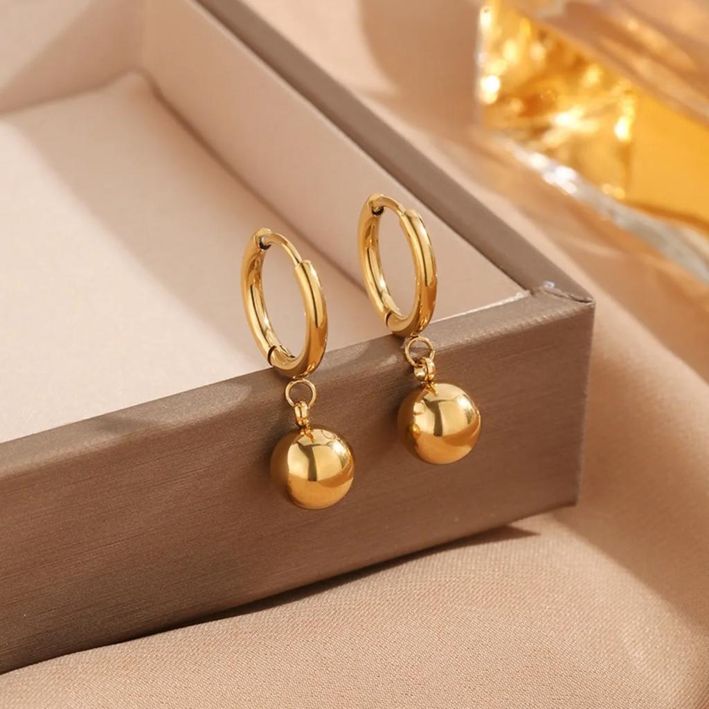 Gold Color Sphere Dangle Earrings Jewelry for Women with Hypoallergenic & Style Pendant Hoop Earrings Gifts