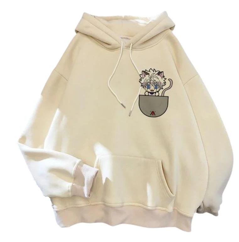 Новый анимационный периферийный свободный большой размер повседневный мужской и женский свитер с капюшоном