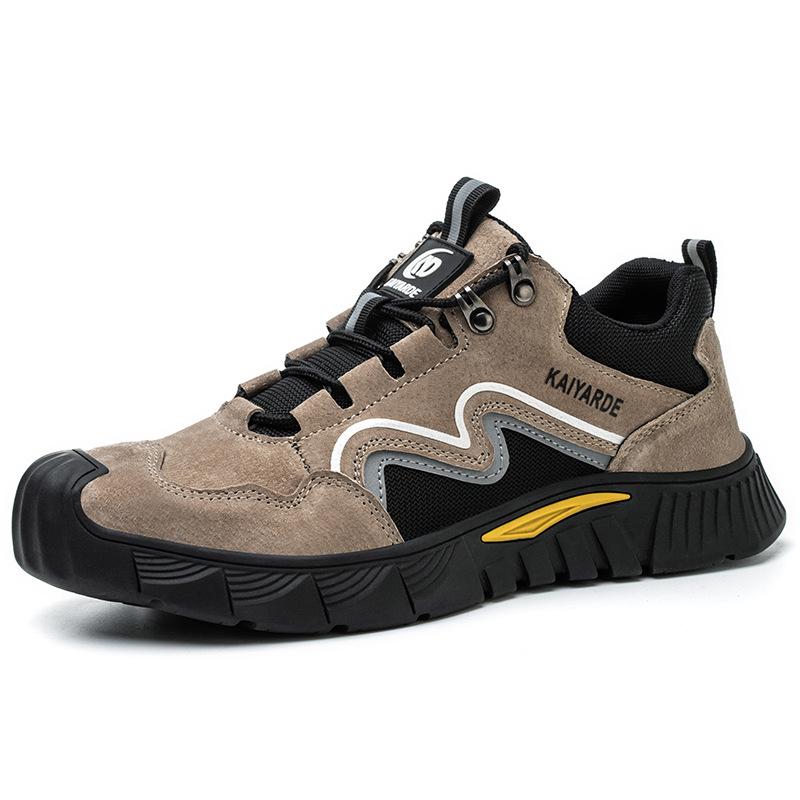 Labor Insurance Shoes Leather Breathable Anti-smashing Anti-piercing Fashion Work Shoes Construction Site Shoes