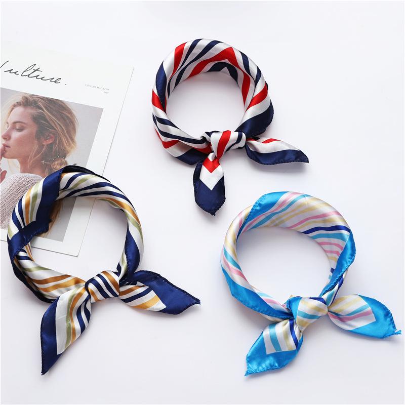 50 * 50cm Spring And Autumn Silk Scarves Versatile Decoration Professional Small Square Scarves Neck Protection Binding Bag