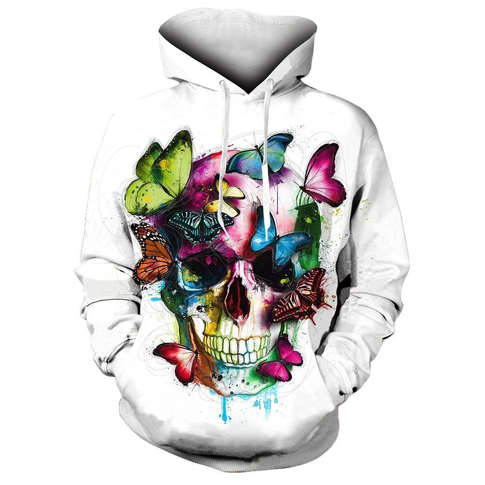 Мужская толстовка с капюшоном с 3D-цифровой печатью, забавная толстовка с принтом ужасов на Хэллоуин