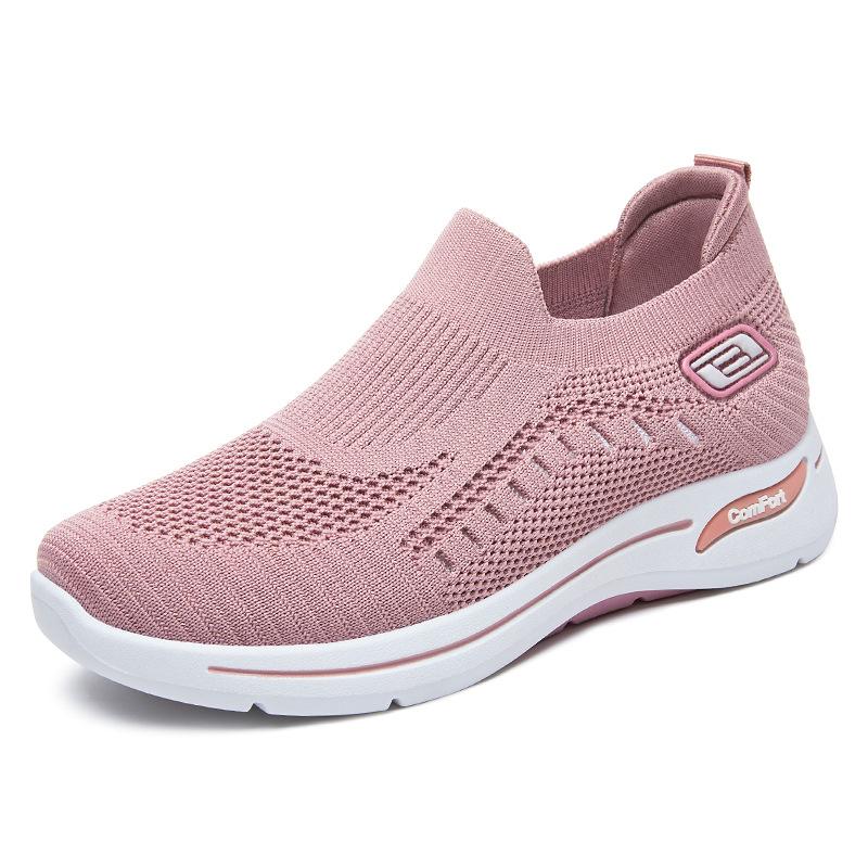 Shoes Women's Summer New Foreign Trade Women's Single Shoes Casual Mother Shoes One Pedal Flying Woven Breathable Women's Shoes