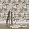 Retro Grey Floral Peel And Stick Wallpaper Chic Vintage Self Adhesive PVC Home Decoration Waterproof Flower Kitchen Decor